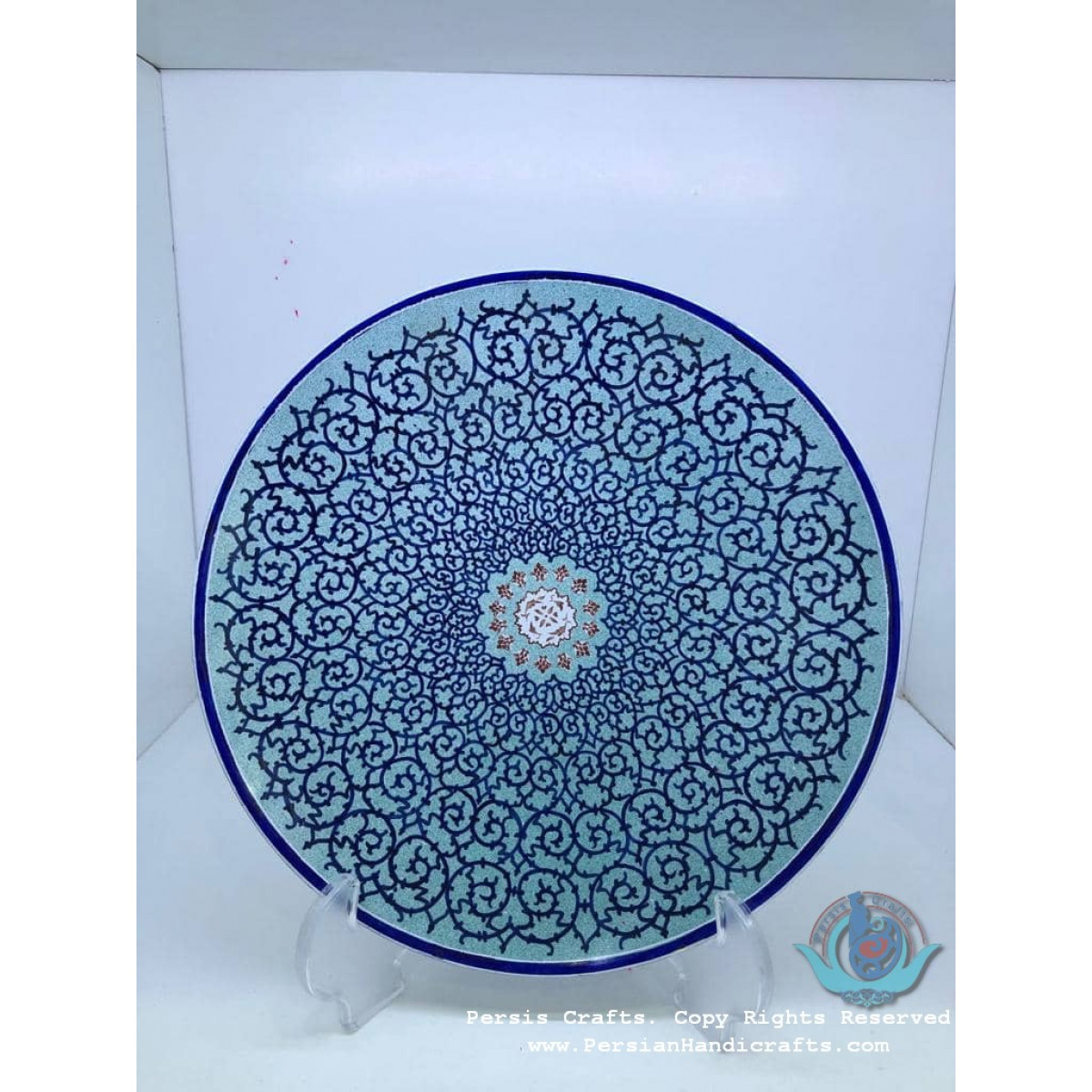 Enamel (Minakari) Wall Hanging Plate - PE1022-Persian Handicrafts
