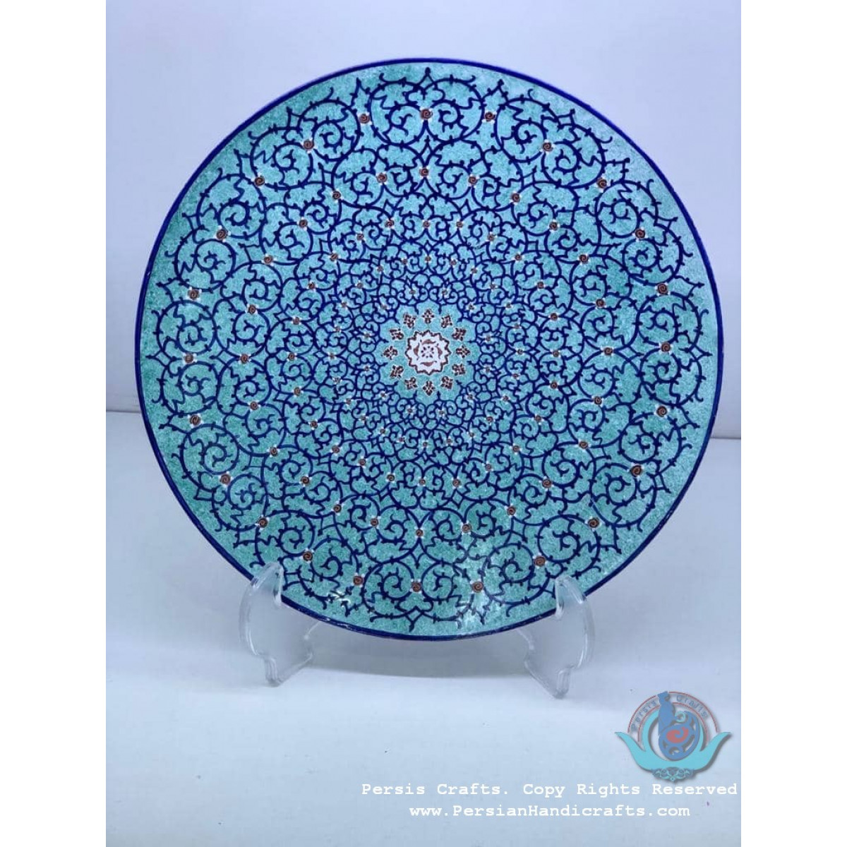 Enamel (Minakari) Wall Hanging Plate - PE1023-Persian Handicrafts