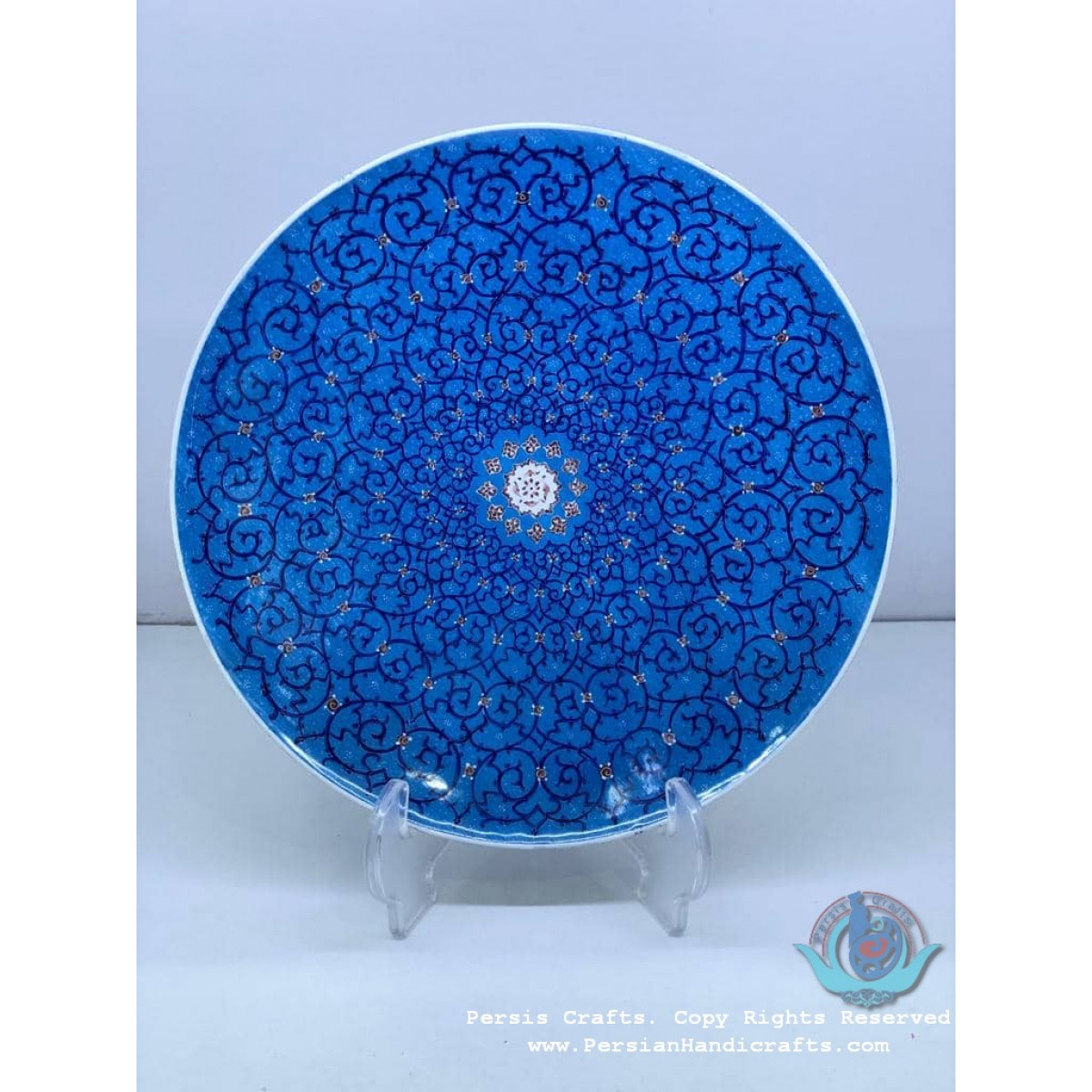 Enamel (Minakari) Wall Hanging Plate - PE1024-Persian Handicrafts
