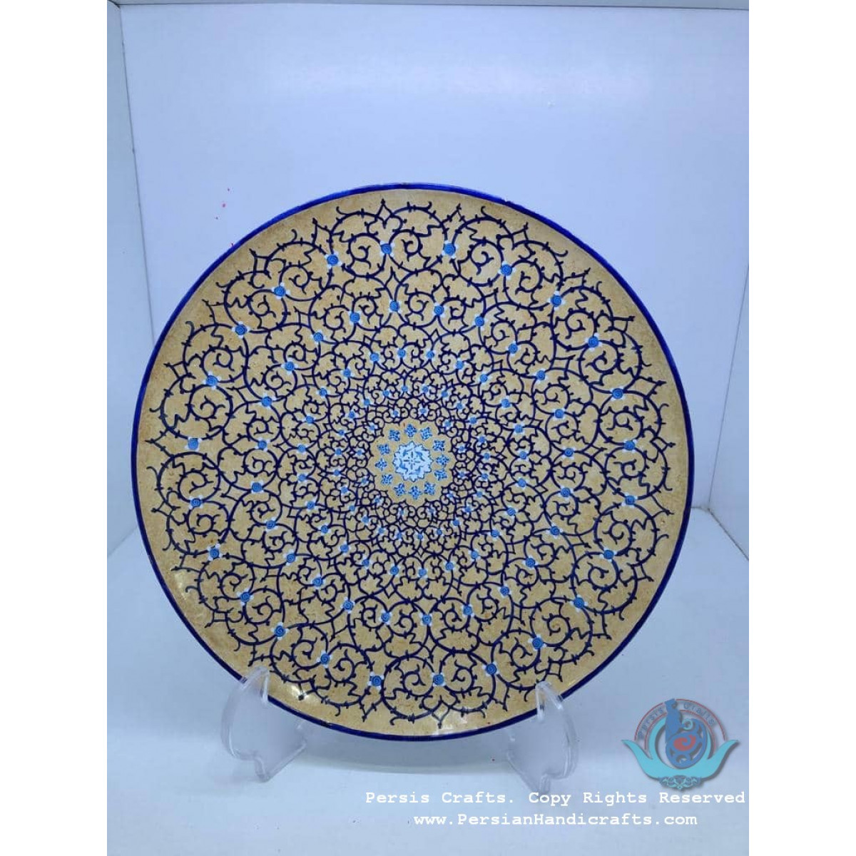 Enamel (Minakari) Wall Hanging Plate - PE1025-Persian Handicrafts