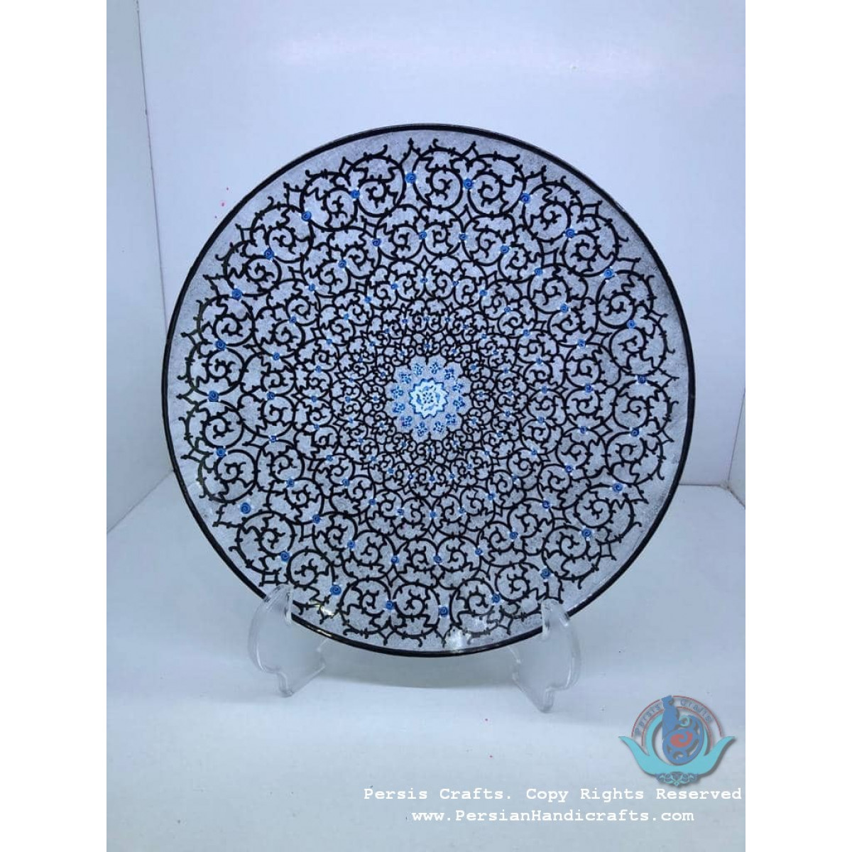 Enamel (Minakari) Wall Hanging Plate - PE1026-Persian Handicrafts