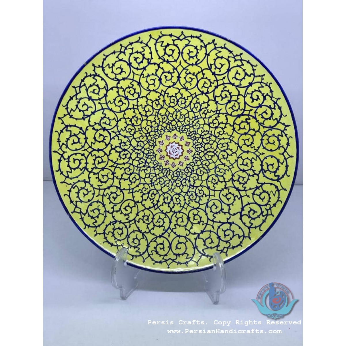 Enamel (Minakari) Wall Hanging Plate - PE1027-Persian Handicrafts