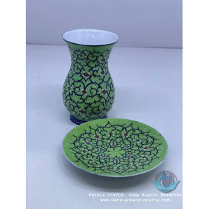 Enamel (Minakari) Tea Cup & Saucer - PE1040-Persian Handicrafts