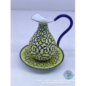 Small Cruet Saucer - Enamel (Minakari) on Copper- PE1053-Persian Handicrafts