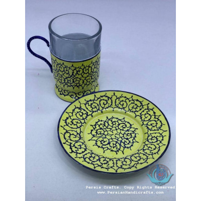 Enamel (Minakari) Tea Cup & Saucer - PE1055 Enamel (Minakari) Tea Cup & Saucer - PE1055