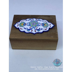 Wooden Jewelry Box | Minakari On Detachable Lid | PE1060-Persian Handicrafts