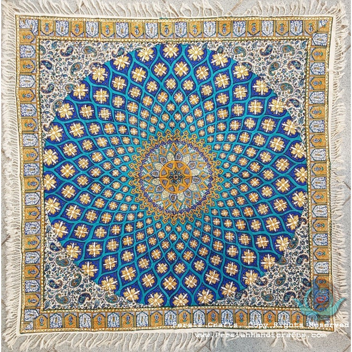 Hand Printed Ghalamkar Tablecloth - PGH1001-Persian Handicrafts