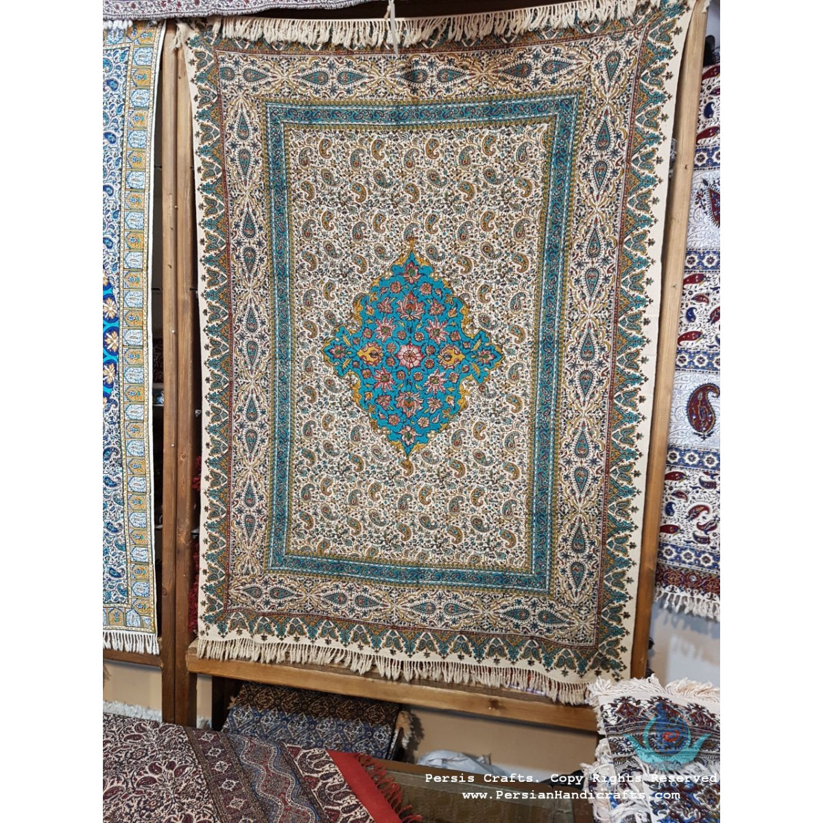Hand Printed Ghalamkar Tablecloth - PGH1011-Persian Handicrafts