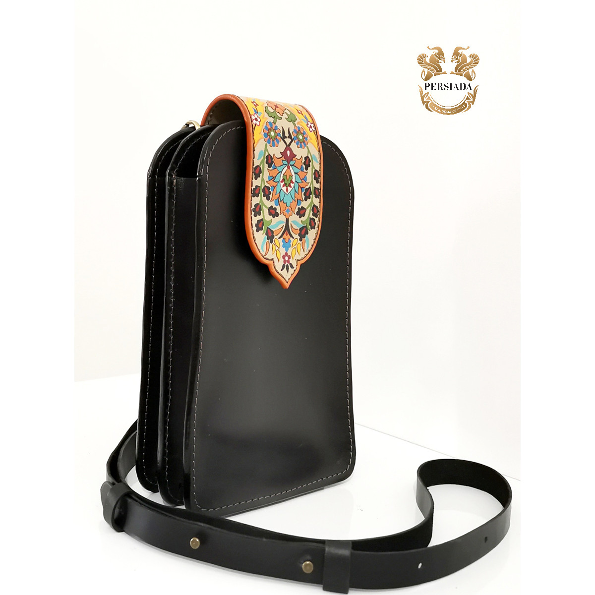Handmade Saddle bag | Hand Painted on Leather | PHB104-Persian Handicrafts