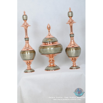 Khatam Marquetry on Copper Decanter & Pedestal Dish Set - PKH1000