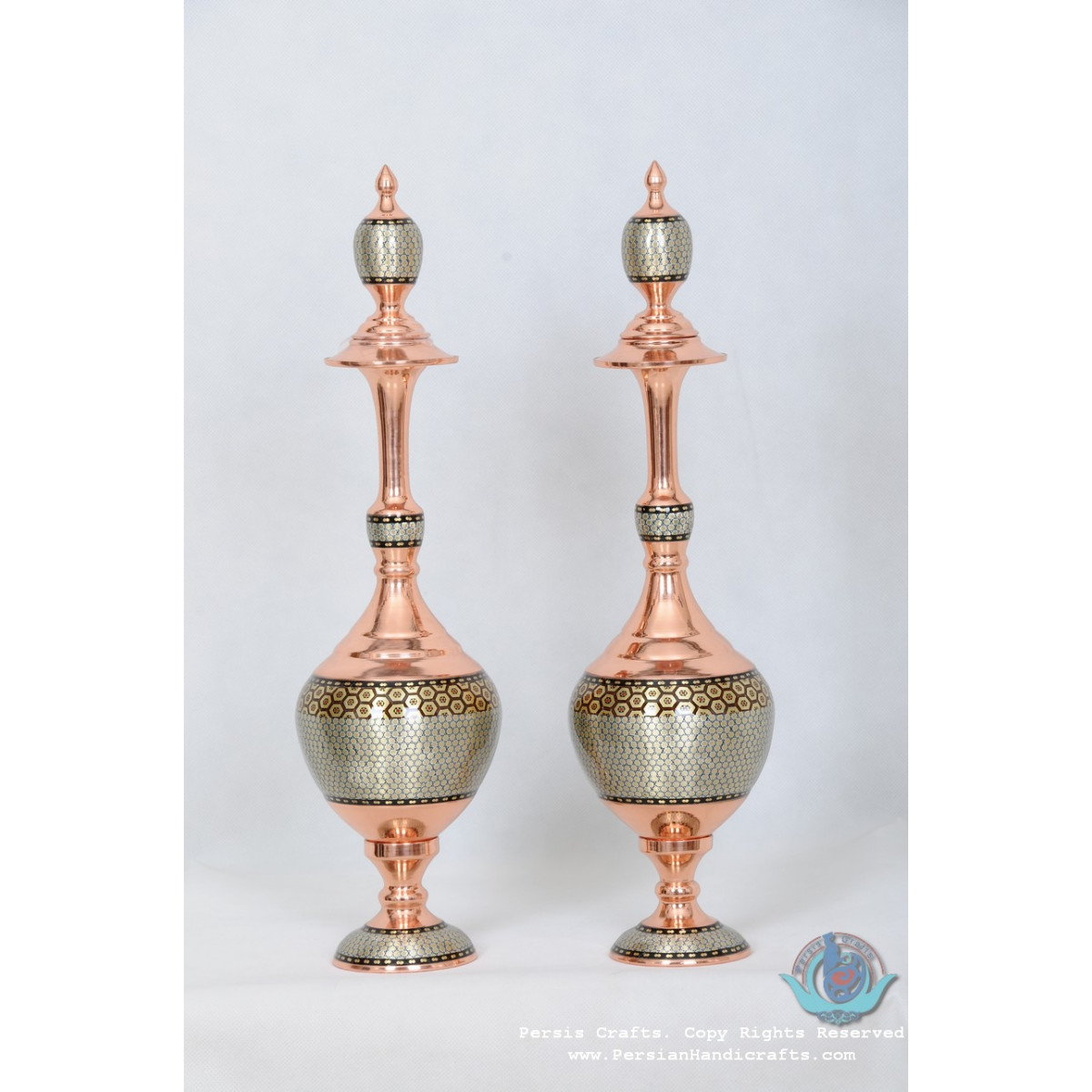 Khatam Marquetry on Copper Decanter Privileged - PKH1001-Persian Handicrafts