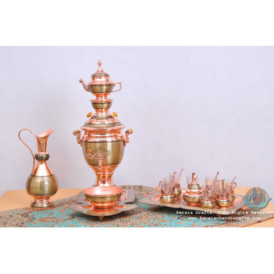 Khatam Marquetry on Copper Traditional Samovar Tea Maker - PKH1011