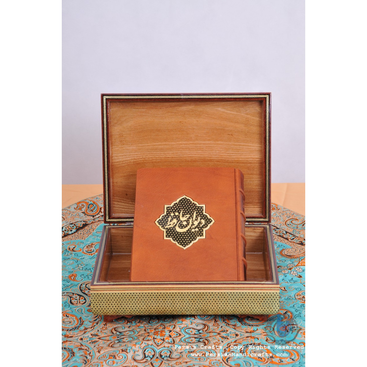 Khatam Marquetry The Divan of Hafiz with Box - PKH1014-Persian Handicrafts