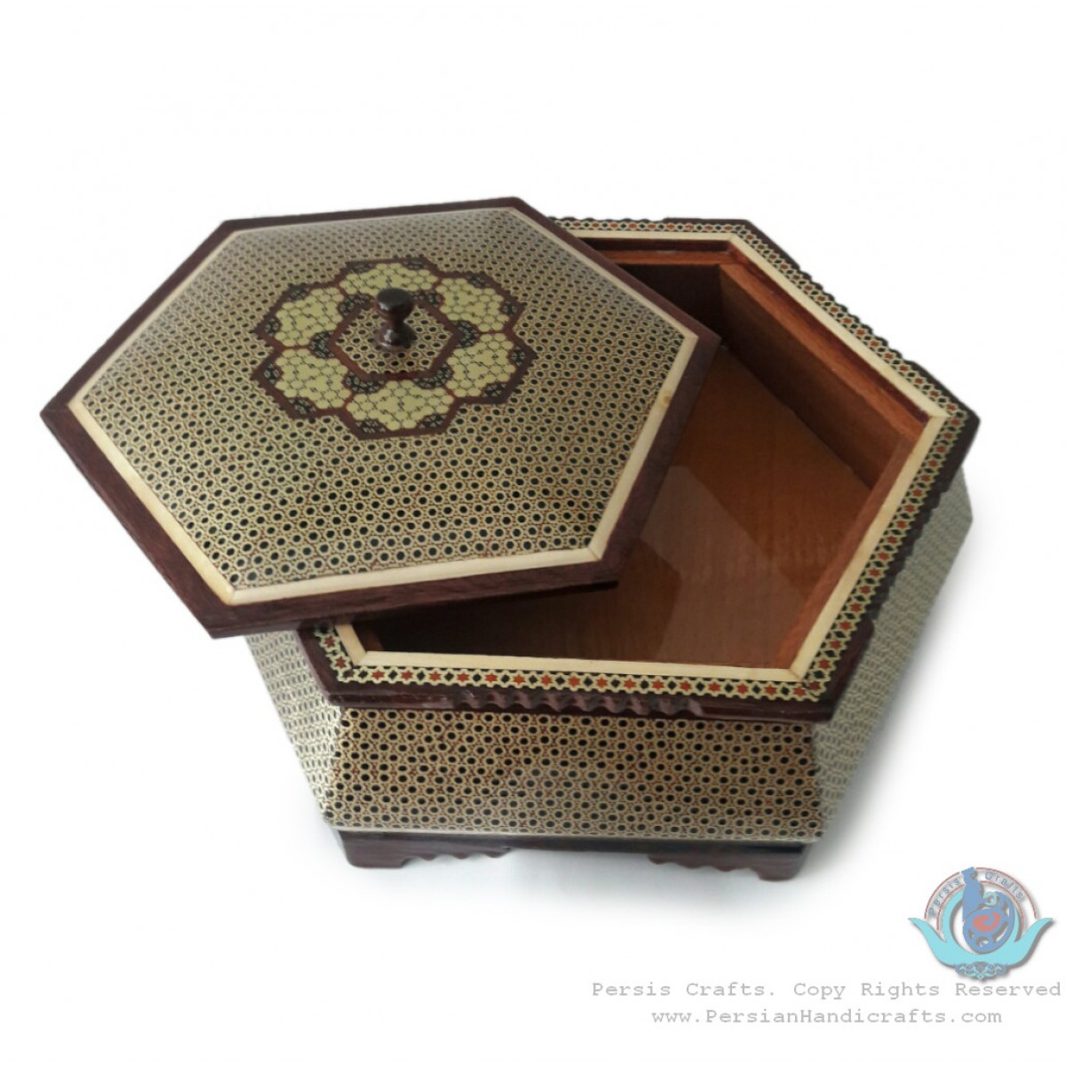 Khatam Wood Marquetry Candy Box - PKH1021-Persian Handicrafts