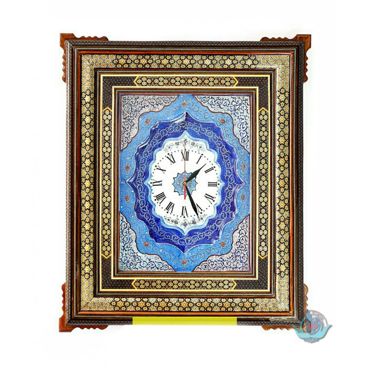Khatam Marquetry Wall Clock - PKH1027-Persian Handicrafts