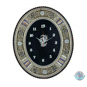 Khatam Marquetry Wall Clock - PKH1029-Persian Handicrafts