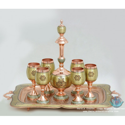 Khatam Marquetry on Copper Traditional Samovar Tea Maker - PKH1032