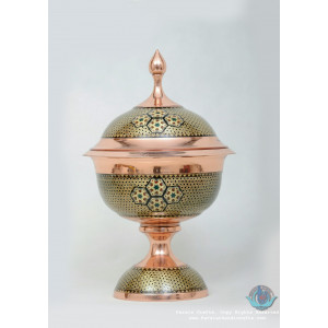 Khatam Marquetry Pedestal Dish - PKH1033-Persian Handicrafts