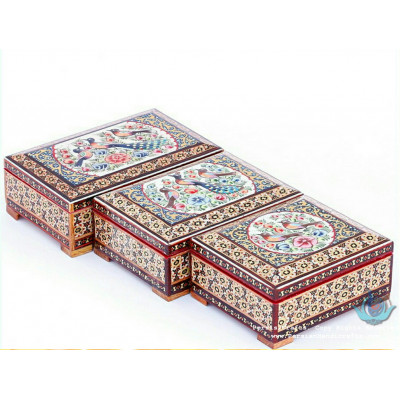 Khatam Wood Marquetry Jewelry Box Set - PKH1044