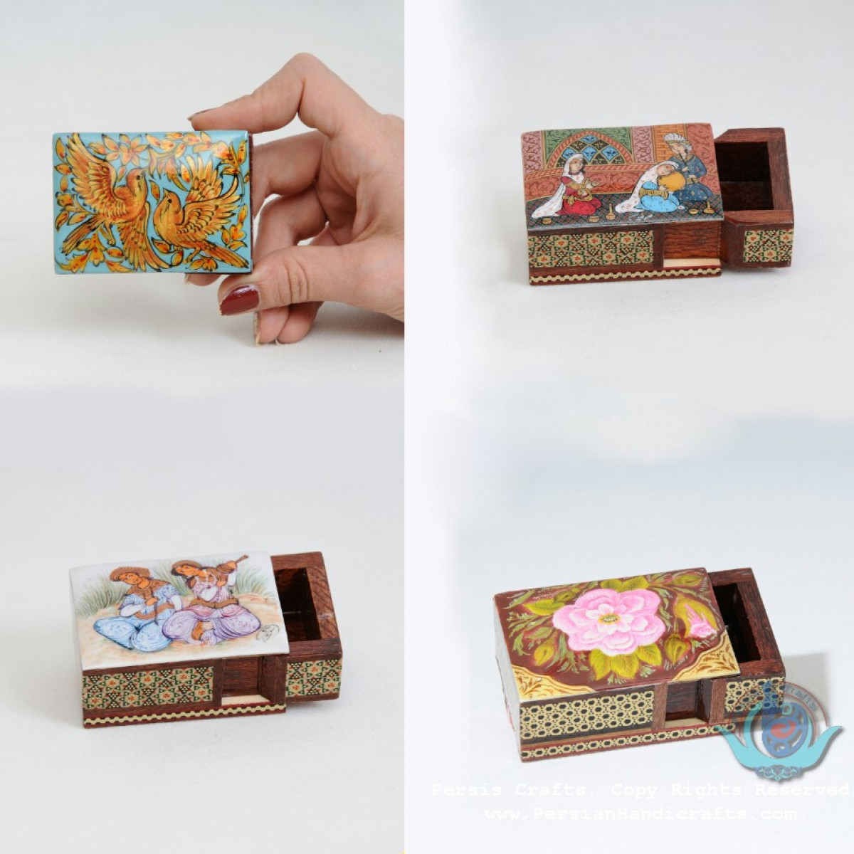 Khatam Wood Marquetry Jewelry Box - PKH1045-Persian Handicrafts
