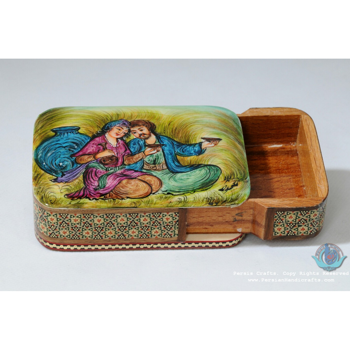 Khatam Wood Marquetry Jewelry Box - PKH1045-Persian Handicrafts