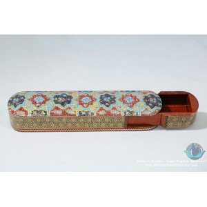 Khatam Marquetry Sliding Pen Holder - PKH1046-Persian Handicrafts