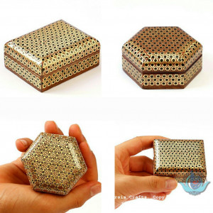 Khatam Wood Marquetry Jewelry Box - PKH1050-Persian Handicrafts