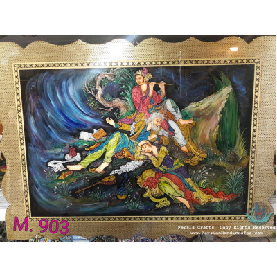 Miniature Handpainting (Shirin & Farhad) with Khatam Frame- PKH1052 Miniature Handpainting (Shirin & Farhad) with Khatam Frame- PKH1052