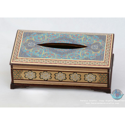 Privileged Custom Design Khatam Marquetry Tissue Box  - PKH1054