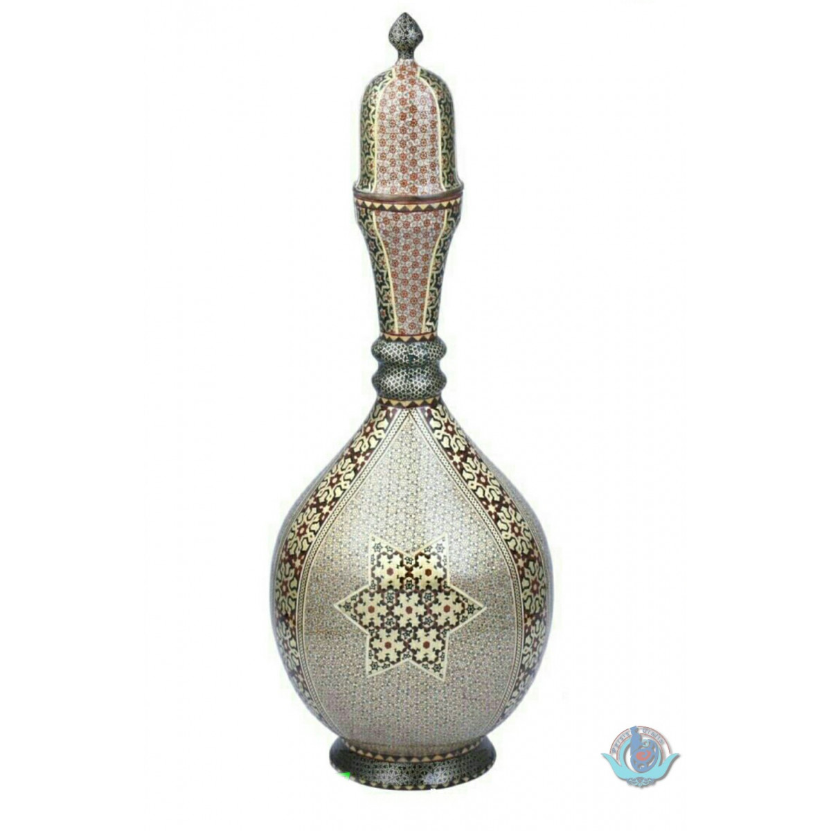 Khatam Marquetry on Copper Decanter Privileged - PKH1057-Persian Handicrafts