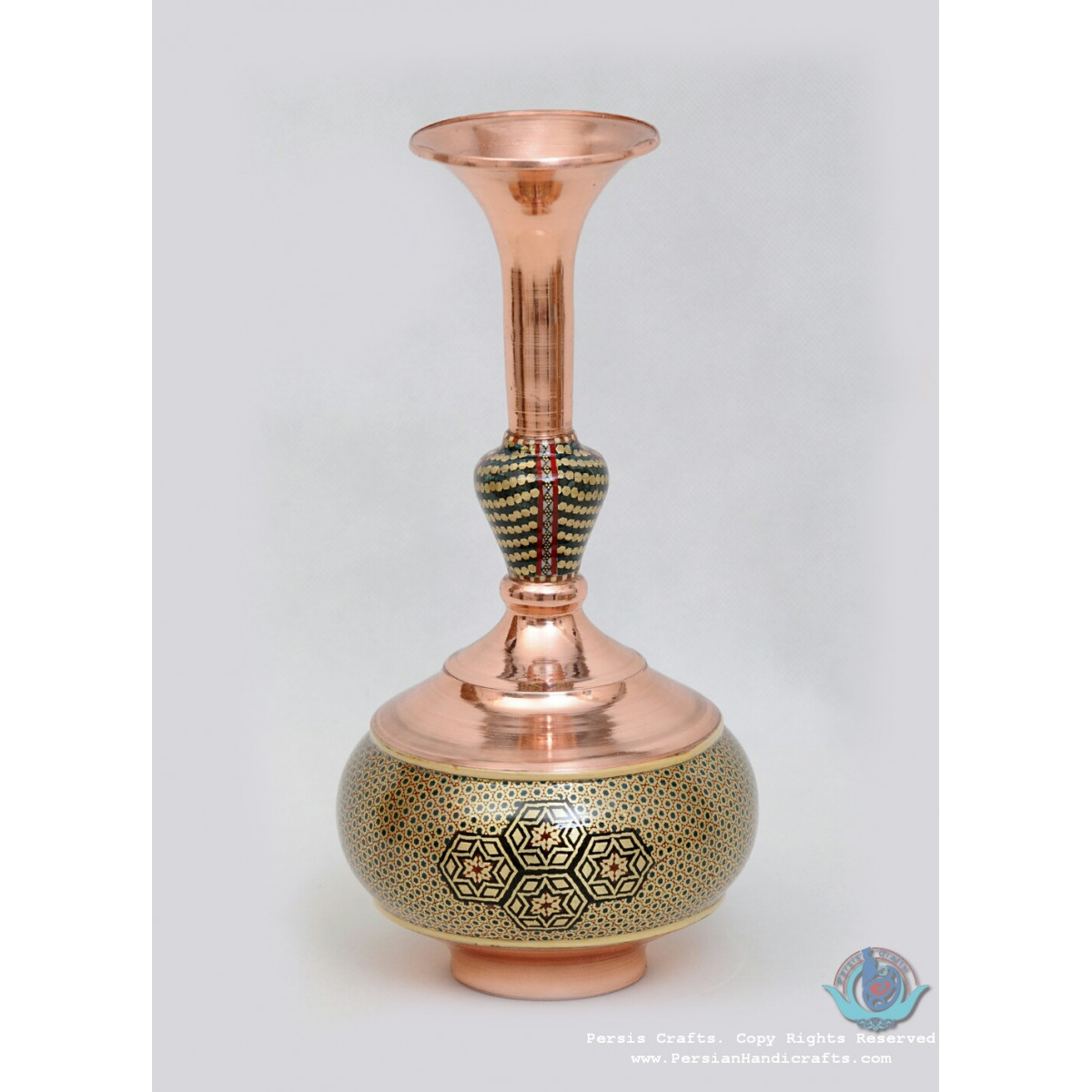 Privileged Khatam Marquetry on Copper Decanter - PKH1063-Persian Handicrafts