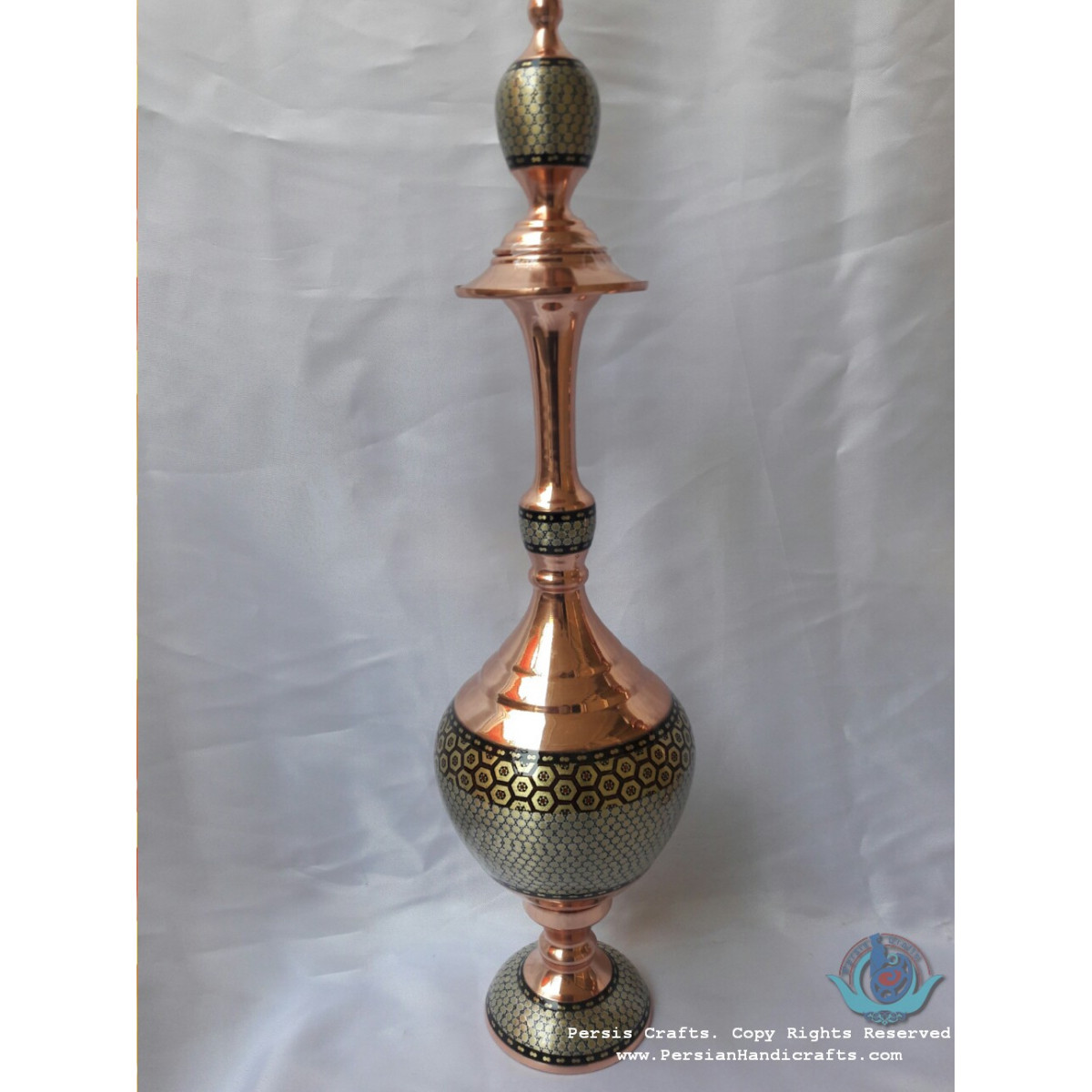 Khatam Marquetry on Copper Decanter Privileged - PKH1058-Persian Handicrafts