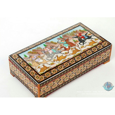 Khatam Wood Marquetry Jewelry Box with Miniature - PKH1059