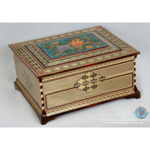 Premium Ark/Pyx Shape Khatam Marquetry Jewelry Box - PKH1061-Persian Handicrafts