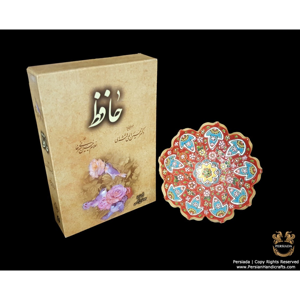 Bowl & Plate Persian Enamel on Pottery | HPM501-Persian Handicrafts