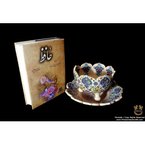 Bowl & Plate Persian Enamel on Pottery | HPM501-Persian Handicrafts