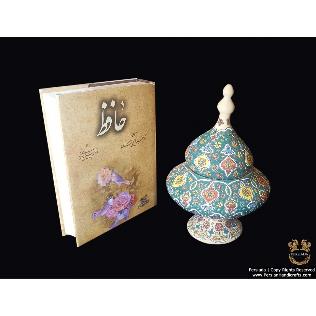 Pedestral Bowl  Persian Enamel on Pottery | HPM502-Persian Handicrafts
