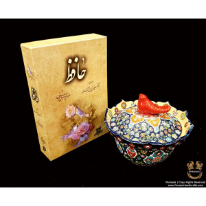 Bowl Dish Persian Enamel on Pottery | HPM512-Persian Handicrafts