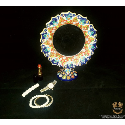 Pedestal Mirror Persian Enamel on Pottery | HPM514