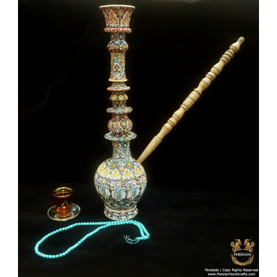 Hookah Persian Enamel on Pottery | HPM515 Hookah Persian Enamel on Pottery | HPM515