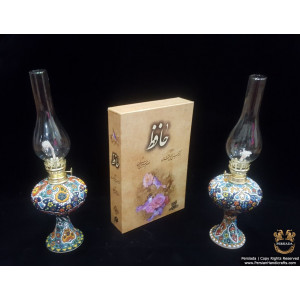 Persian style Oil Lamp Persian Enamel on Pottery | HPM516-Persian Handicrafts