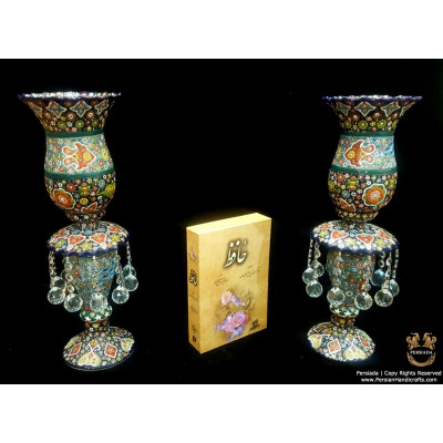 Taper Candleholder Persian Enamel on Pottery | HPM517