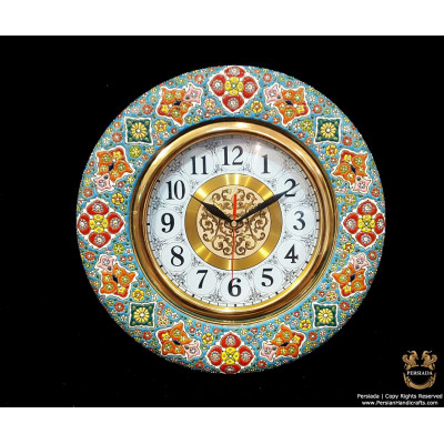 Wall Clock Persian Enamel on Pottery | HPM518