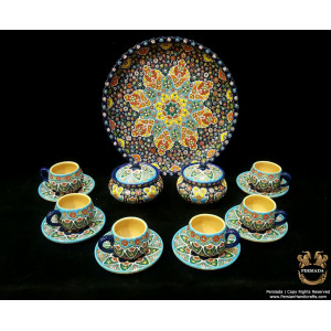 Plate Persian Enamel on Pottery | HPM531-Persian Handicrafts