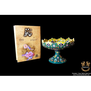 Pedestal Platter Persian Enamel on Pottery | HPM532-Persian Handicrafts
