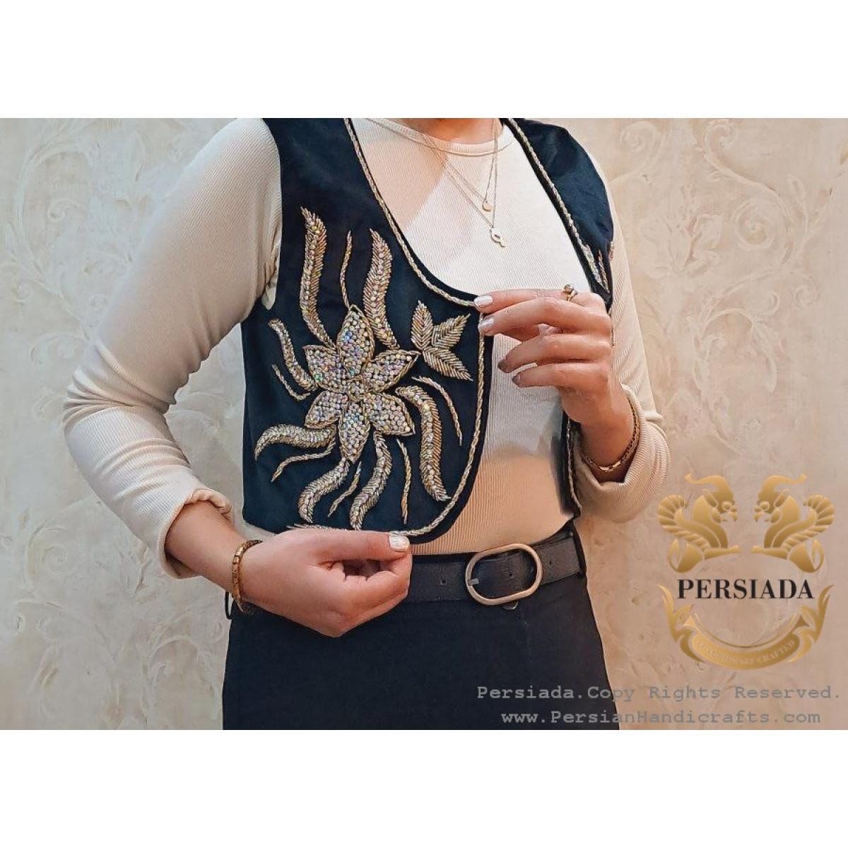 Vest  | Kurdish Handmade Sekhmeh Needlework | HWN1002-Persiada Persian Handicrafts
