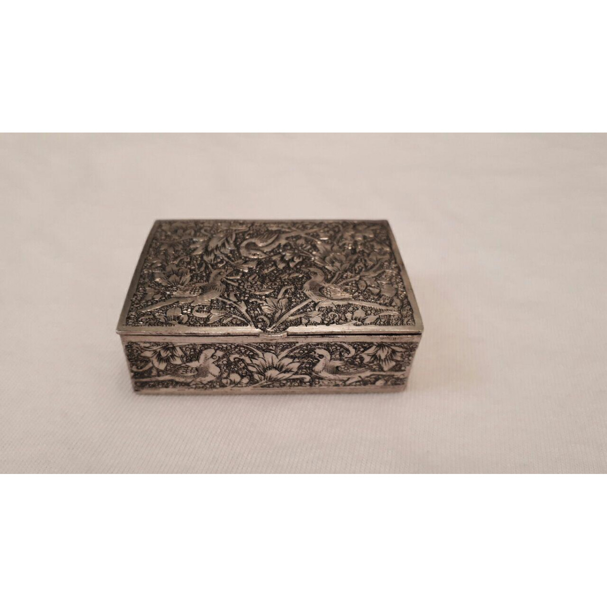 Hand Engraved Silver Jewelry Box - HS1000-Persian Handicrafts
