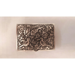 Hand Engraved Silver Jewelry Box - HS1000-Persian Handicrafts