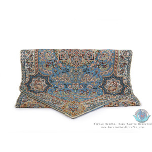Termeh Turquoise Color Qulited Runner Tablecloth - HT3901-Persian Handicrafts