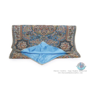 Termeh Turquoise Color Qulited Runner Tablecloth - HT3901-Persian Handicrafts